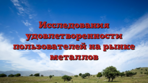 Исследования удовлетворенности пользователей на рынке металлов