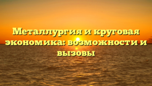 Металлургия и круговая экономика: возможности и вызовы