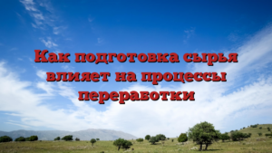 Как подготовка сырья влияет на процессы переработки
