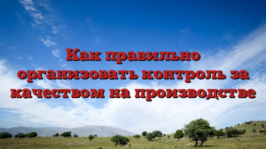 Как правильно организовать контроль за качеством на производстве